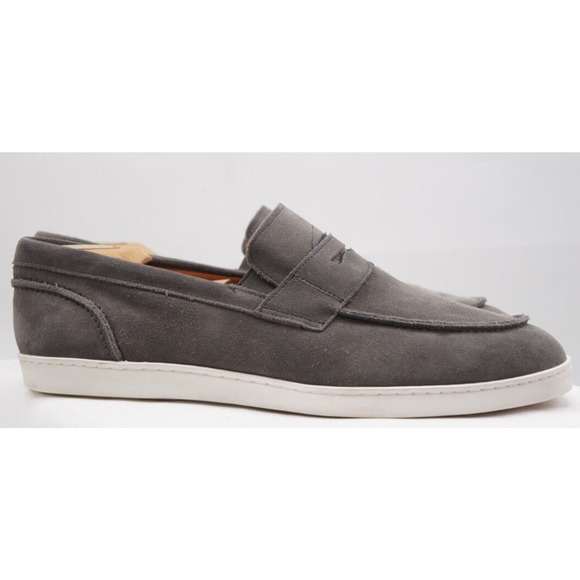 Allen Edmonds Men\'s Gray Suede Penny Slip-On Loafers main image 9